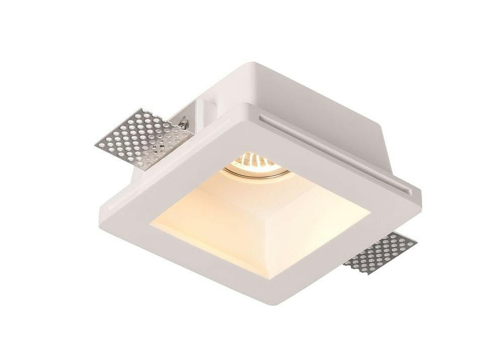 Deckeneinbauspot Trimless für GU10- /MR16-Leuchtmittel, tiefliegende Fassung, weiß, eckig.
