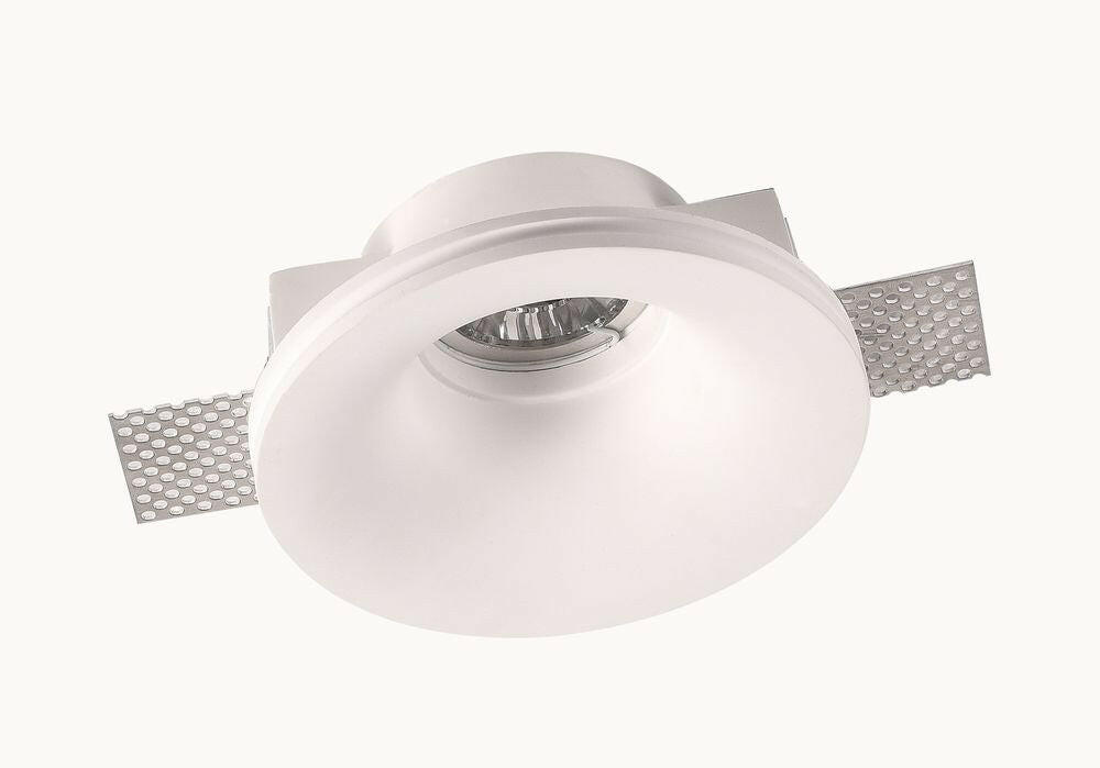 Deckeneinbauspot Trimless für GU10- /MR16-Leuchtmittel, tiefliegende Fassung, weiß, rund.