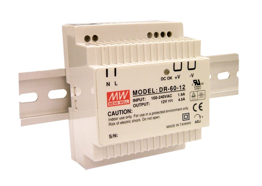DR-60 Serie, DIN-Hutschienennetzteil, Single-Out, MeanWell,.