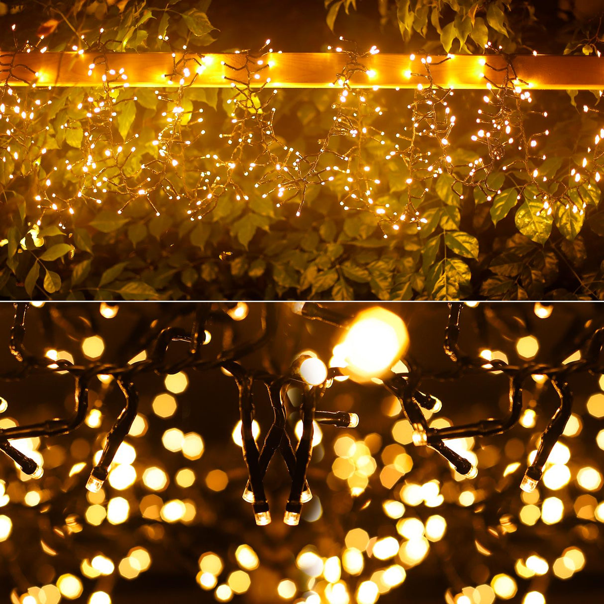 LED-Cluster-Lichterkette, 250er, warmweiß, 10 m.