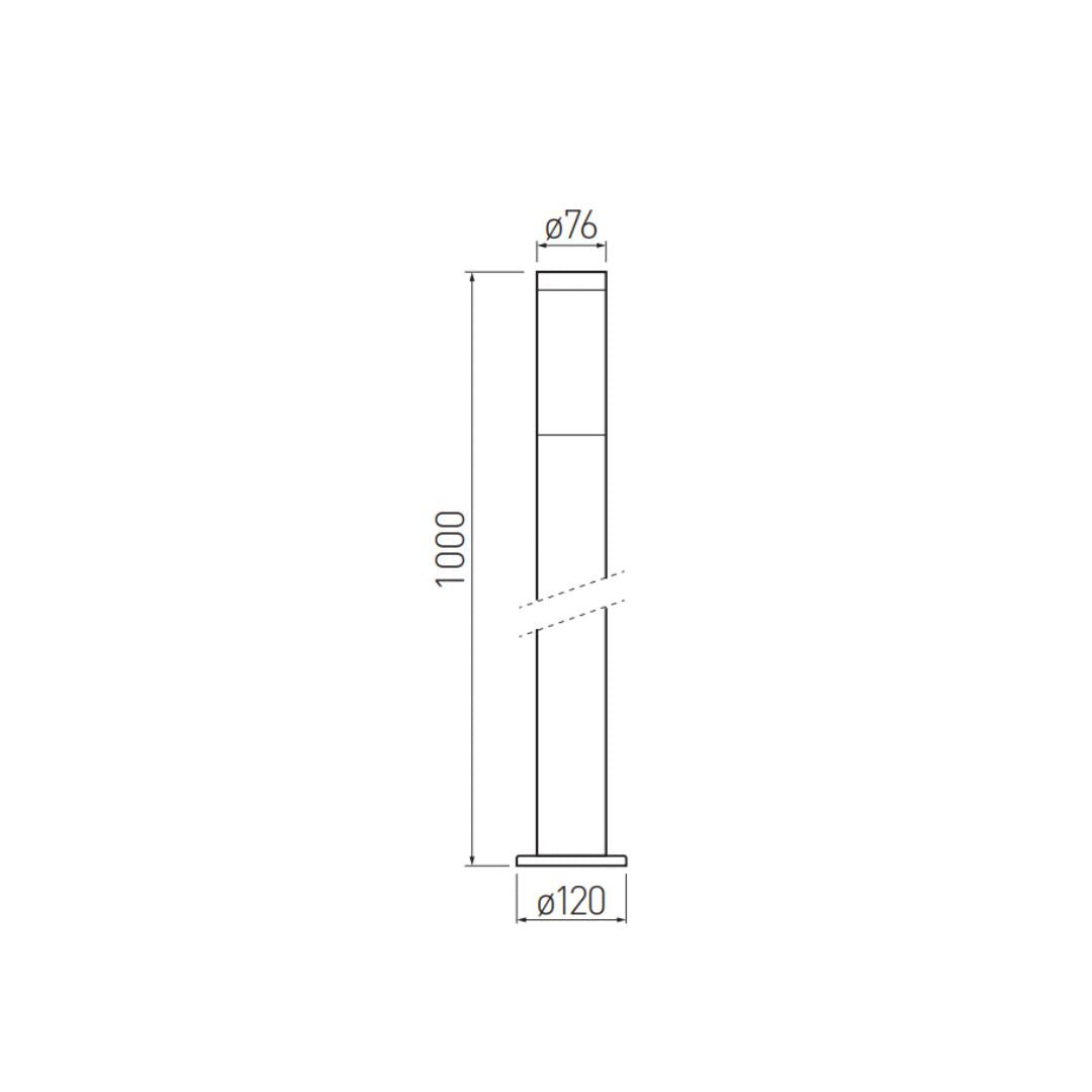 LED Gartenleuchte E27, Wegeleuchte, 100 cm Säule, IP44, Edelstahloptik.