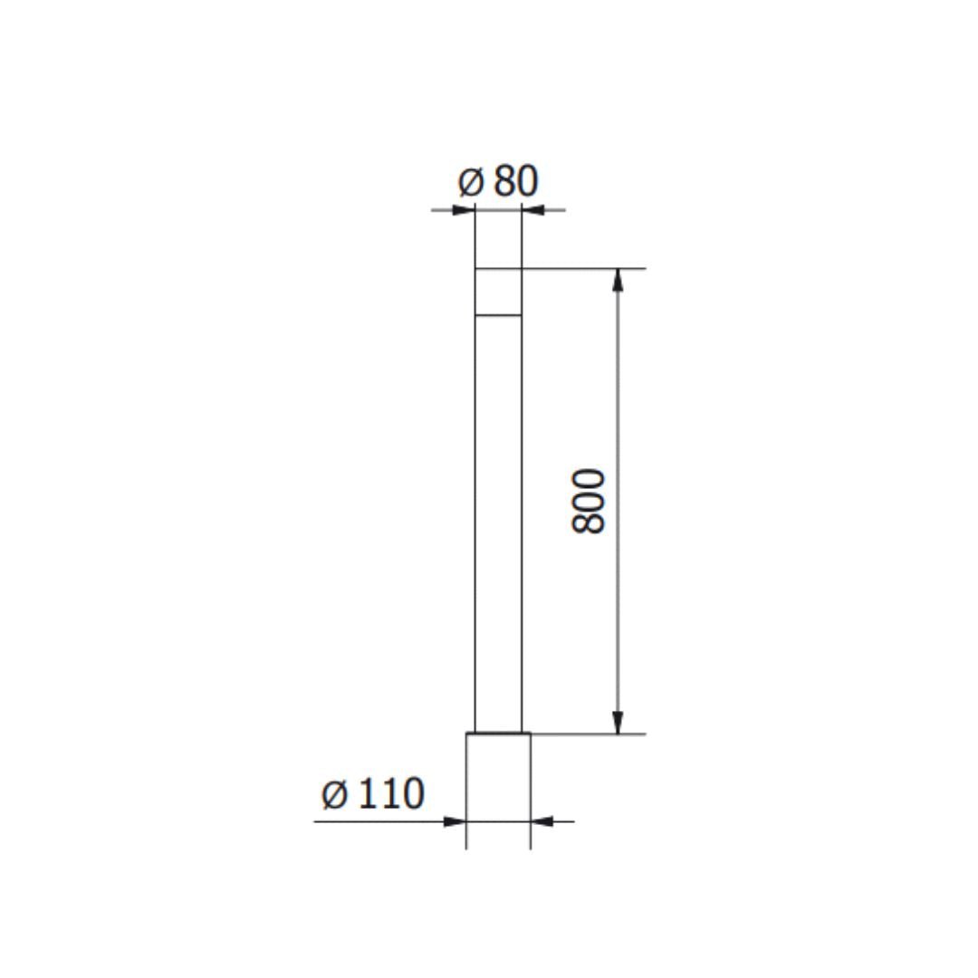 LED Gartenleuchte E27 mit Steckdose, Wegeleuchte, 50 cm Säule, IP44, graphit.
