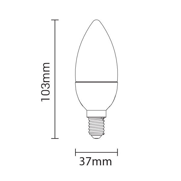 LED-Leuchtmittel, E14, 6W, 480lm, 2700K, Kerze | lichttechnik24line.com.