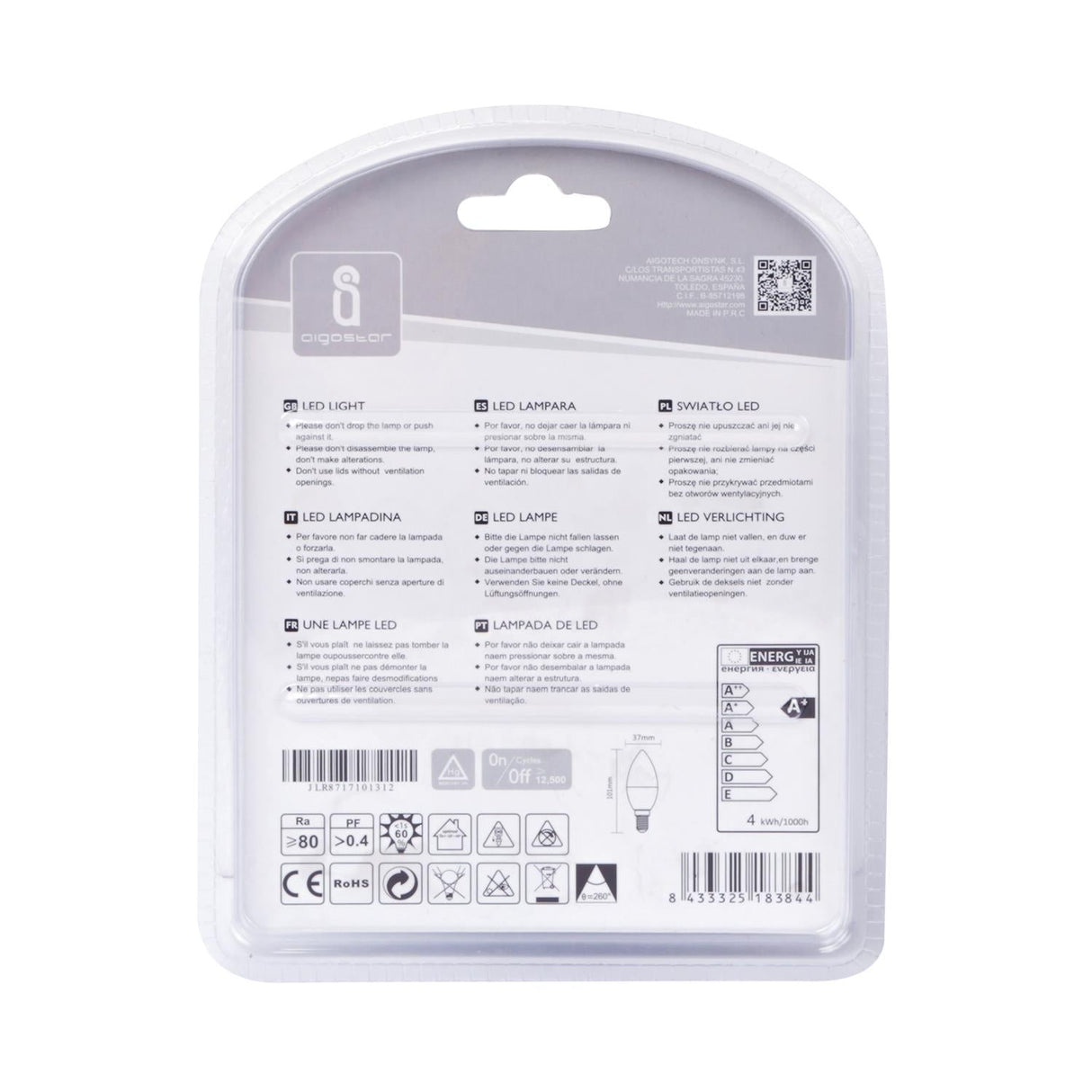LED Leuchtmittel, E14, 4 W, 340 lm, 6500 K, 2 Stk..