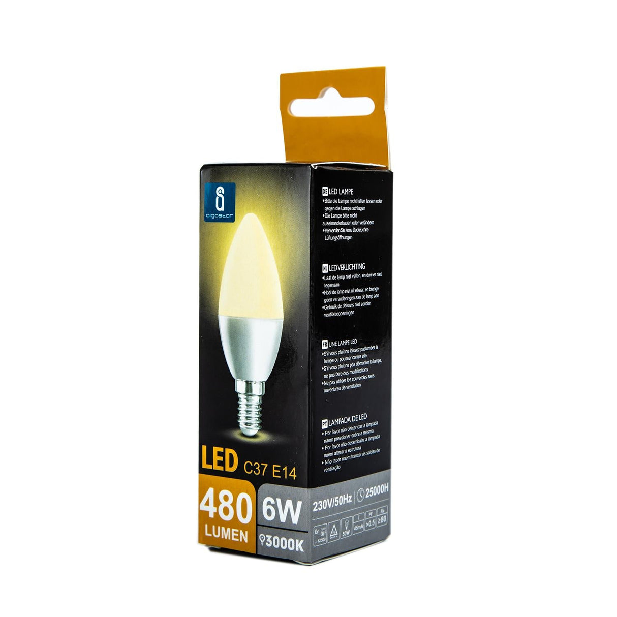 LED Leuchtmittel, E14, 6 W, 510 lm, 3000 K.