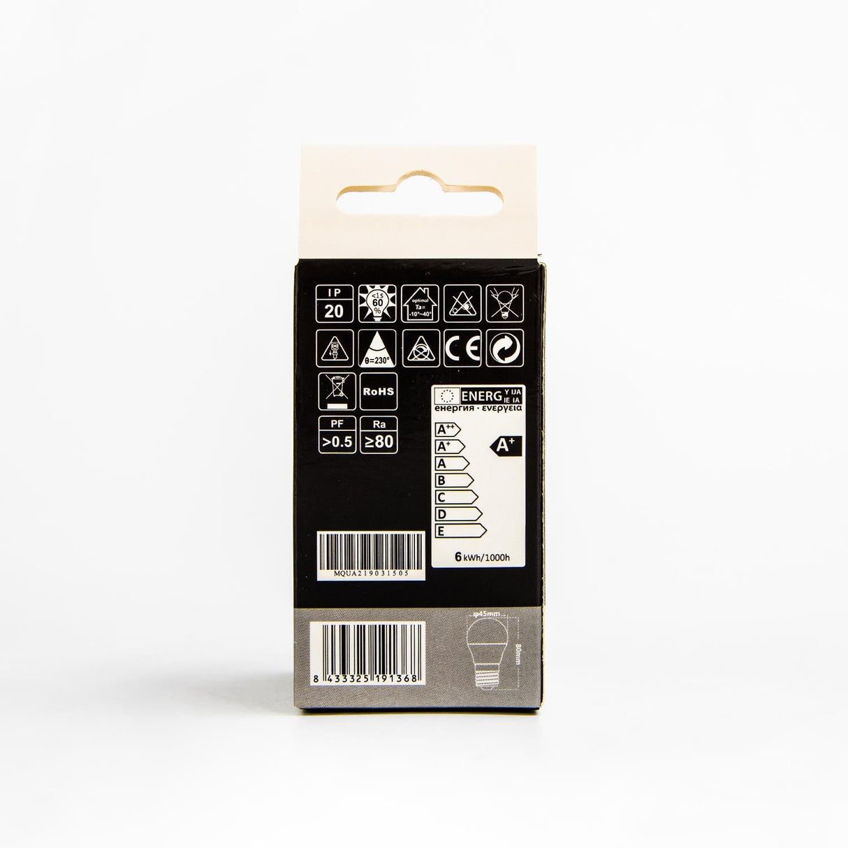 LED Leuchtmittel, E27, 6 W, 510 lm, 6500 K.