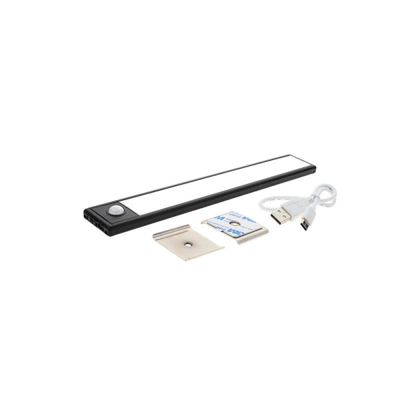 LED Schrankleuchte mit Bewegungsmelder, 1,5 W, 24 cm, 100 lm, 3000 K (warmweiß), schwarz.