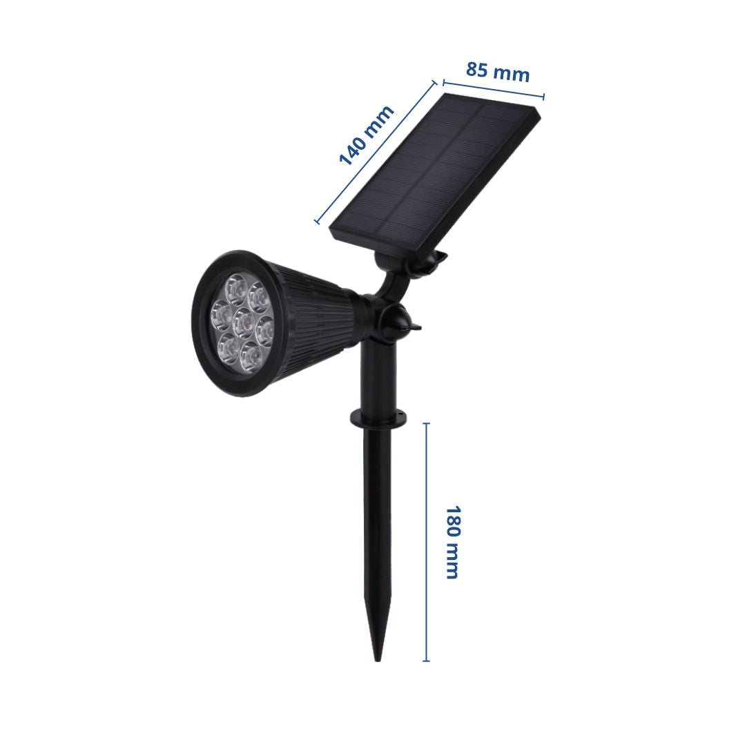 LED Solar-Gartenspot, mit Spieß, 1,5 W, 3000 K.