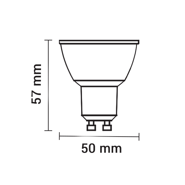 LED-Spot, GU10, 5W, 175-265VAC, 38°, SMD, 2700K.