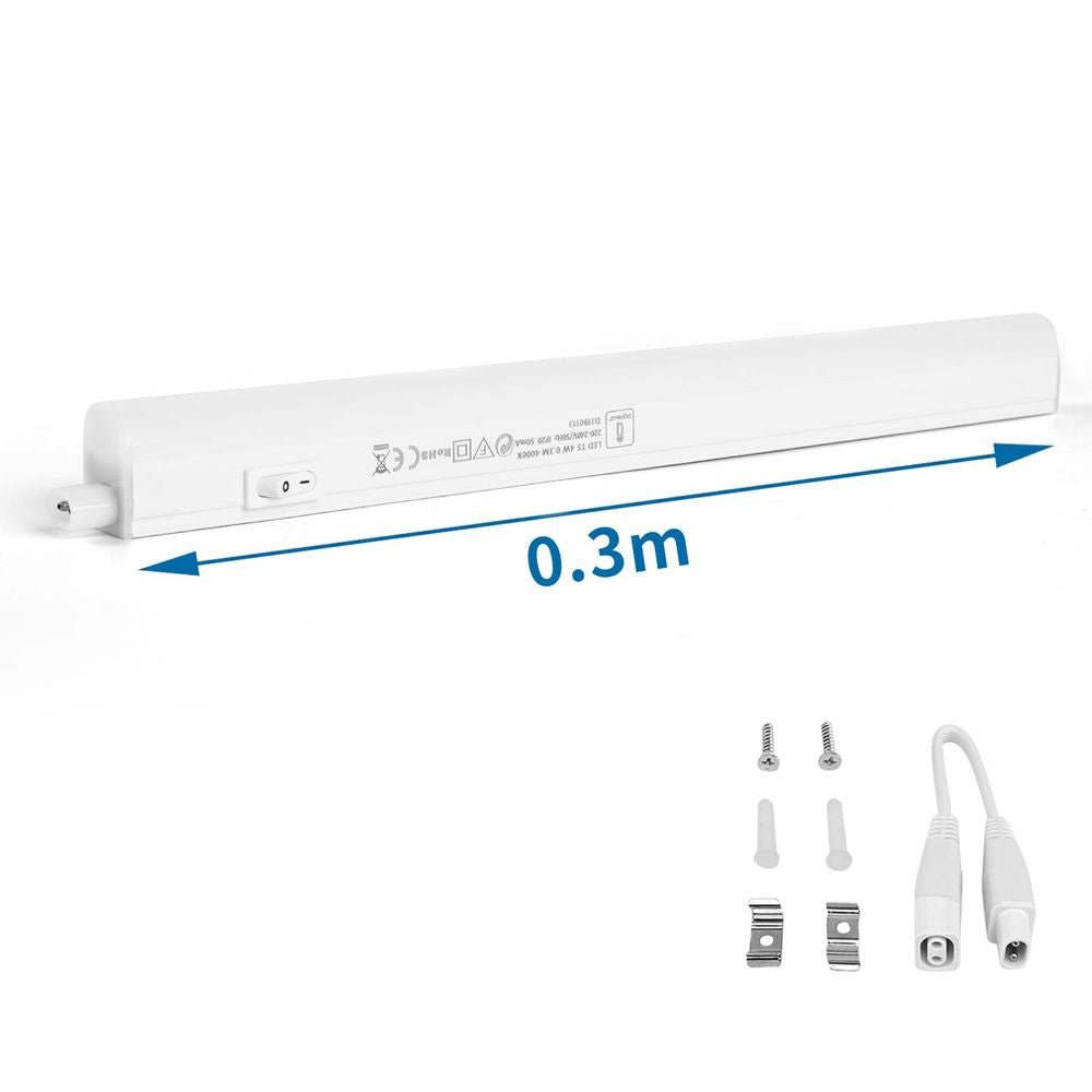 LED Unterbauleuchte, T5, 30 cm, 4 W, 480 lm, 120 lm/W, 4000 K.