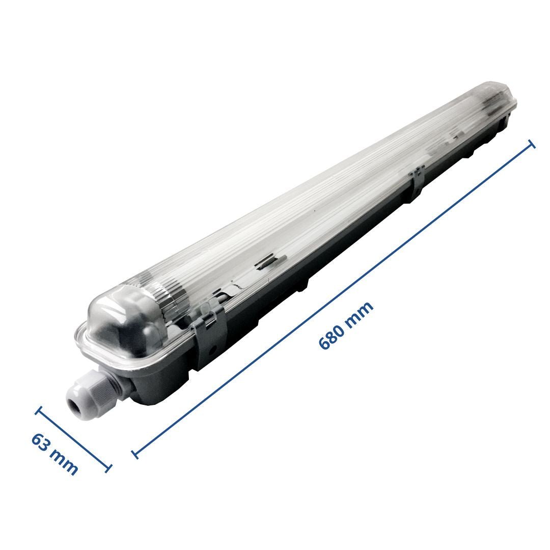 LED-Wannenleuchte, 9 W, 800 lm, 6000 K, 68,0 cm, IP65, 1 flammig.
