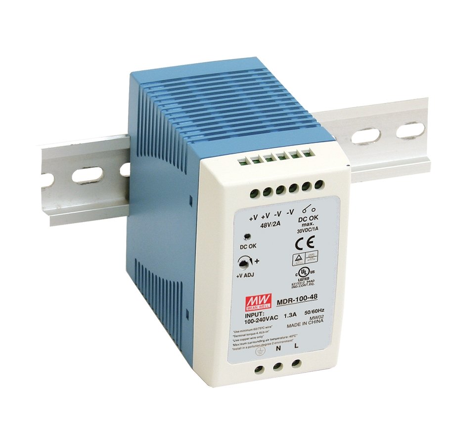 MeanWell, Hutschienennetzteil, 24 V, 100 W.