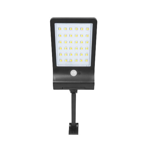 Solar-Wandleuchte mit PIR-Sensor, 8 Stunden Lichtzeit, IP44-geschützt und in kaltweiß.