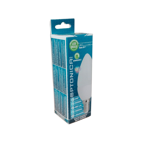 LED-Leuchtmittel, E14, 6W, 480lm, 6000K, Kerze, dimmbar