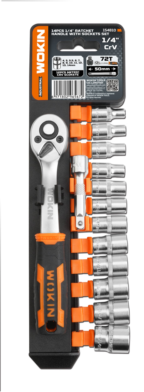 Umschaltknarren-Set, 14-teilig, 1/4".