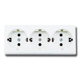 Dreifach-Schutzkontakt-Steckdose, 16 A, 250 V, weiß, AP.