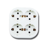 Vierfach-Schutzkontakt-Steckdose, 16 A, 250 V, weiß, AP.