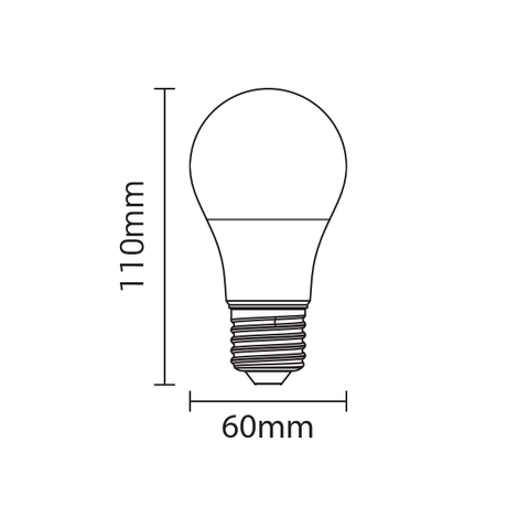 LED-Leuchtmittel, E27, 12W, 960lm, 2800K, dimmbar