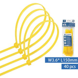Kabelbinder, 40 Stk., 3,6 x 150 mm, gelb.