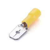 Flachsteckhülse, isoliert, 20 Stk., MDD 2 - 250 mm, 21 x 6,35 x 4,3 mm, gelb.