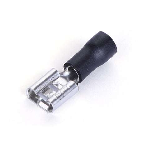 Flachsteckhülse, isoliert, 20 Stk., FDD 1,25 - 250 mm, 21 x 7,4 x 3,8 mm, schwarz.