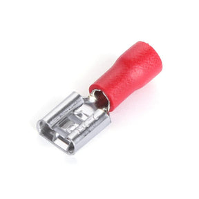 Flachsteckhülse, isoliert, 20 Stk., FDD 5,5 - 250 mm, 25 x 7,4 x 5,7 mm, rot.