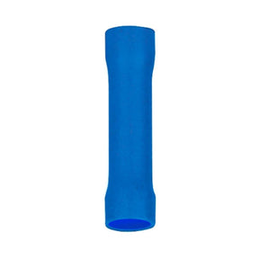 Stoß-/Schrumpfverbinder, isoliert, 15 Stk., 5,5 mm², 26 x 3,4 x 3,4 mm, blau.
