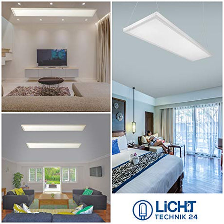 6er Pack LED-Panels, Backlit, 36 W, 120x30 cm, 6000K.