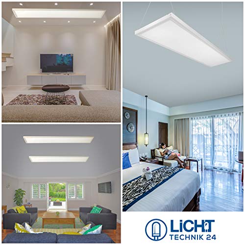 6er Pack LED-Panels, Backlit, 36 W, 120x30 cm, 3000K.