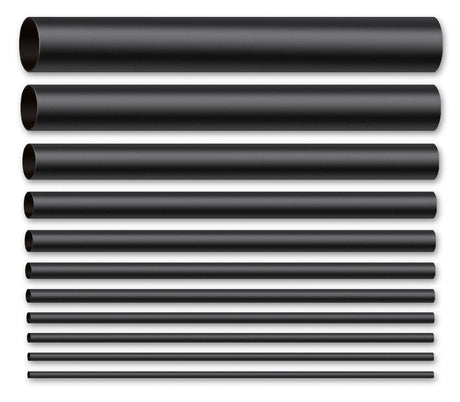 Schrumpfschlauch 2:1, 10 mm, Länge 1 m, schwarz.