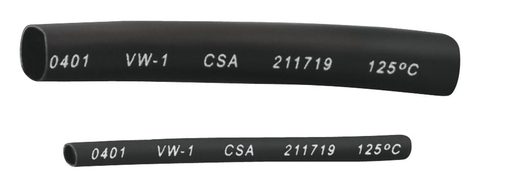 Schrumpfschlauch 2:1, 5,0 mm, Länge 1 m, schwarz.