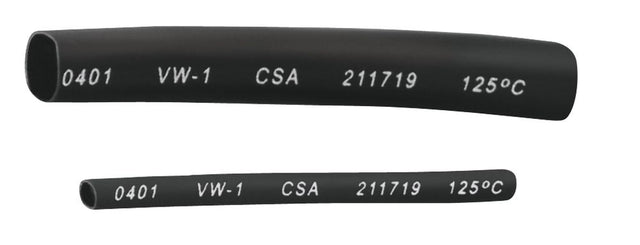 Schrumpfschlauch 2:1, 5,0 mm, Länge 1 m, schwarz.