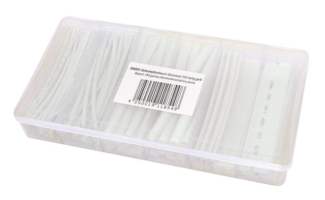 Schrumpfschlauch-Sortiment 100-teilig weiss, Box.