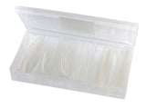 Schrumpfschlauch-Sortiment, 100-teilig, transparent.