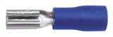 Flachsteckhülsen 0.8 x 2,8 mm, 50 Stück, Blau in Plastikbox.