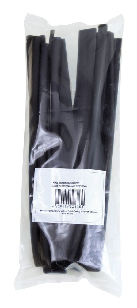 Klebe-Schrumpfschlauch 3:1, 6,4 mm, 1 m, Farbe schwarz, einzeln verpackt.