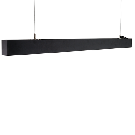 LED Büro-/Tresenleuchte Up&Down, schwarz, 120 cm, 30 W, 3600 lm, UGR<19, 3000-6500 K (CCT), LIFUD Netzteil, erweiterbar, Aluminium.