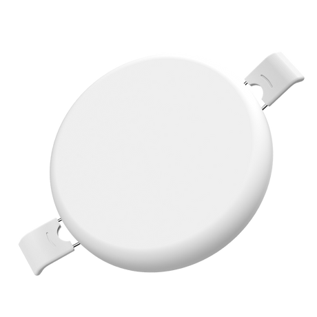 LED-Einbaupanel, rahmenlos, rund, 36 W, 3020 lm, 2700 K, IP54.
