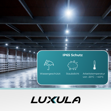 2er-Pack LED-Highbay, Hallenstrahler rund, grau, 100 W, 10000 lm, CCT 3000-6500 K (warm-, neutral-, kaltweiß), IP65.