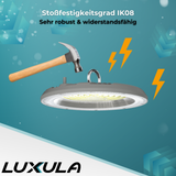 2er-Pack LED-Highbay, Hallenstrahler rund, grau, 100 W, 10000 lm, CCT 3000-6500 K (warm-, neutral-, kaltweiß), IP65.