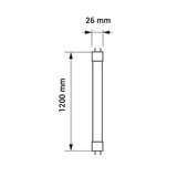 LED-Röhre T8, drehbar, CRI>80, 120 cm, 18W, 1800 lm, 2800 K (warmweiß), 270°