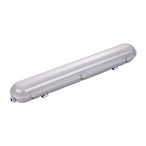 Not-LED-Wannenleuchte, IP65, 150 cm, 55 W, 6000 K, rostfreie Clips, mit Akku.