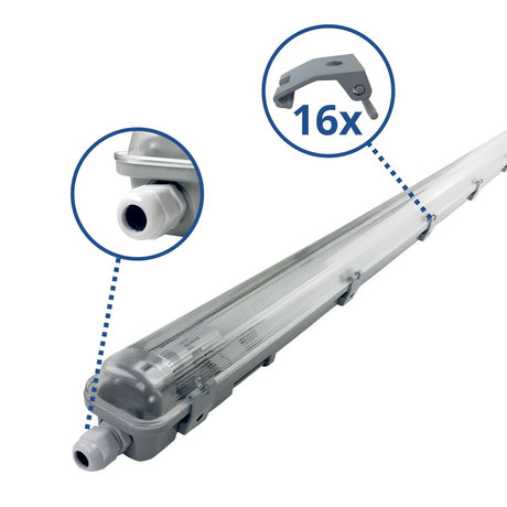 LED-Wannenleuchte, 22 W, 2000 lm, 6000 K, 158,5 cm, IP65, 1 flammig.
