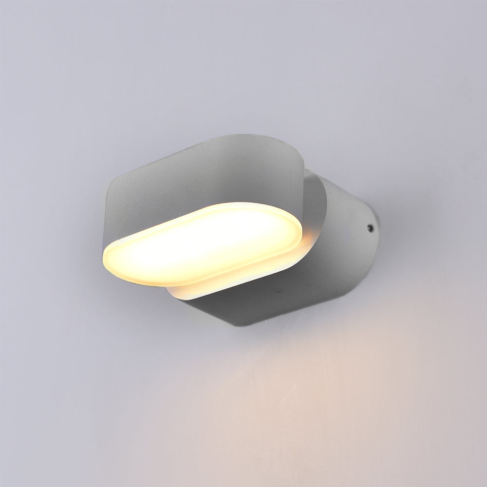 LED Wandleuchte, drehbar, 6 W, 660 lm, 3000 K (warmweiß), IP54, grau, EPISTAR.