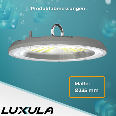 2er-Pack LED-Highbay, Hallenstrahler rund, grau, 100 W, 10000 lm, CCT 3000-6500 K (warm-, neutral-, kaltweiß), IP65.