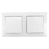 Doppel-Aus-Wechselschalter, Einbau, 10 A, 250 V, weiß.