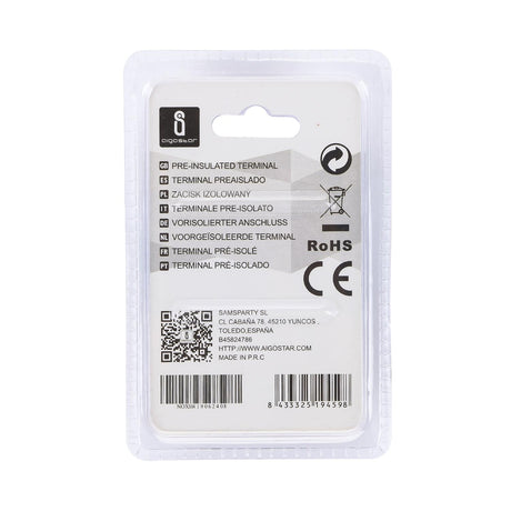 Rundsteckverbinder, isoliert, 20 Stk., 1,25 - 4 mm², 20 x 6,8 x 4,3 mm, schwarz.