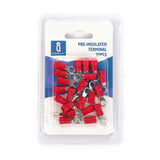 Rundsteckverbinder, isoliert, 20 Stk., 2 - 4 mm², 20,4 x 6,7 x 4,9 mm, rot.