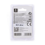 Gabel-Kabelschuhe, isoliert, 20 Stk., 1,25 - 4 mm², 21,7 x 6,4 x 4,3 mm, schwarz.
