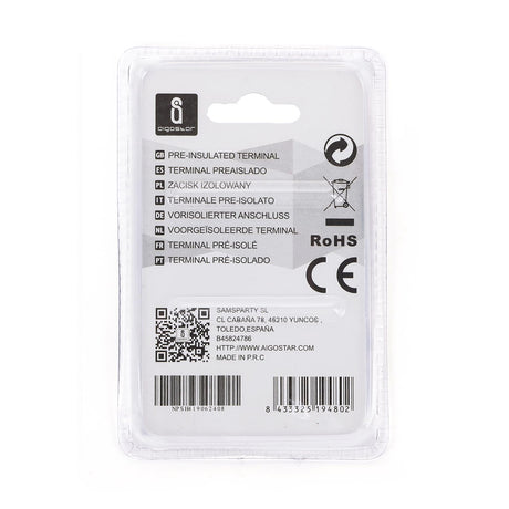 Gabel-Kabelschuhe, isoliert, 15 Stk., 5,5 - 6 mm², 25,5 x 9,8 x 6,7 mm, schwarz.